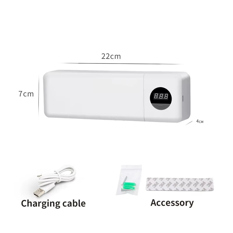 Stérilisateur De Brosse À Dents Électrique Stérilisation De Brosse À Dents UV Avec 4 Emplacements Mural Rechargeable Pour Porte-Brosse À Dents De Salle De Bain